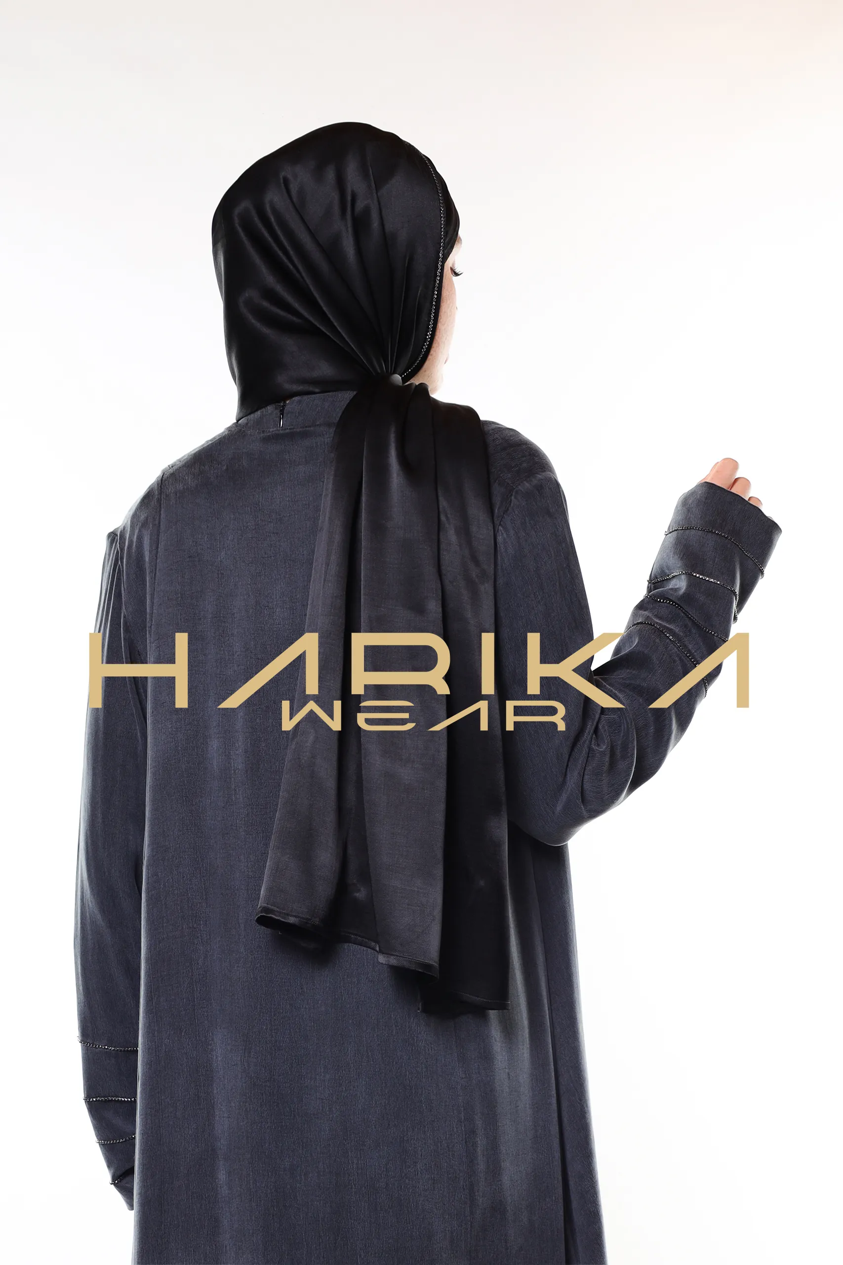 Black Plain Scarf – Lightweight, silky touch and elegant - Image 6
