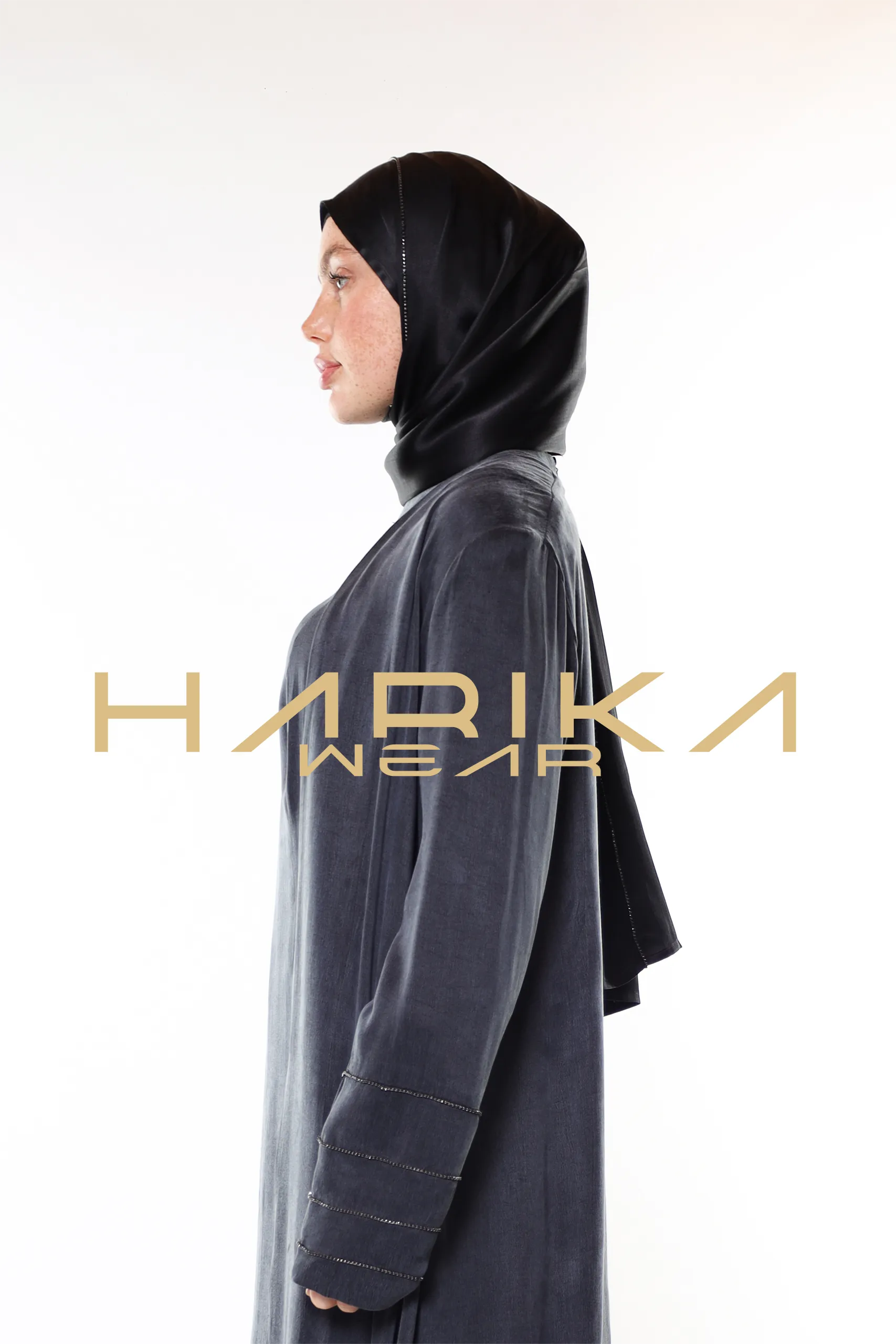 Black Plain Scarf – Lightweight, silky touch and elegant - Image 2